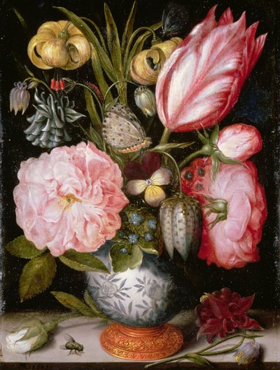 Stillleben mit Blumen in einer Porzellanvase von Ambrosius the Elder Bosschaert